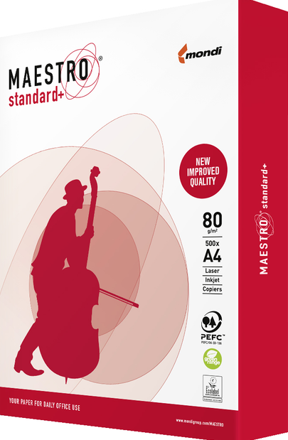 Папір офісний А4, Mаestro Standart+, клас B, 80 г/м2, 500 аркушів